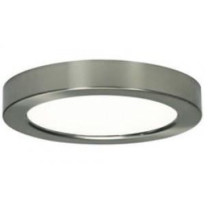 7 inch round LED ceiling light, brushed nickel, 2700K
